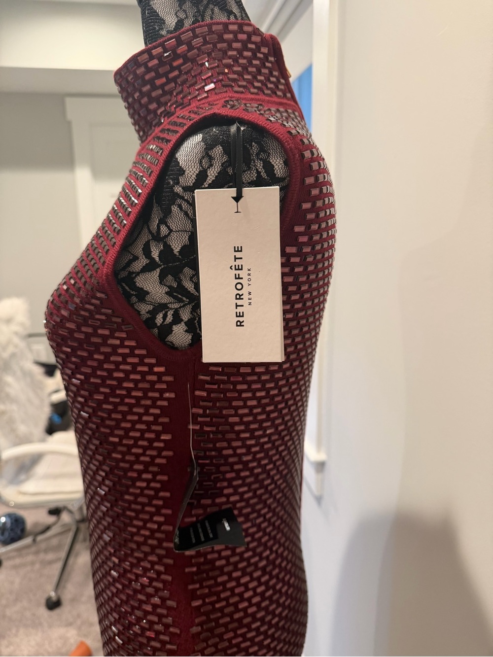 Retrofete Burgundy Sequin Maxi Dress - Picture 15 of 16